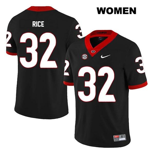 Georgia Bulldogs Women's Monty Rice #32 NCAA Legend Authentic Black Nike Stitched College Football Jersey GNA2756YV